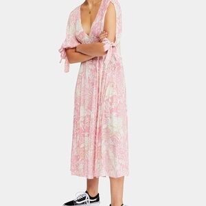 Free People Forever Always Midi dress in pink Size 4 cold shoulder